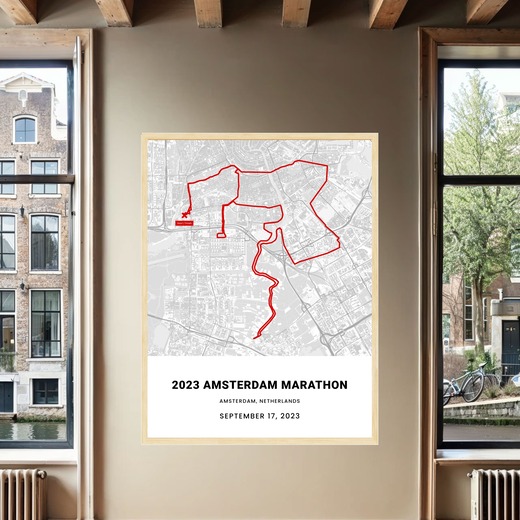 2023 Amsterdam Marathon Poster - Route Map 2