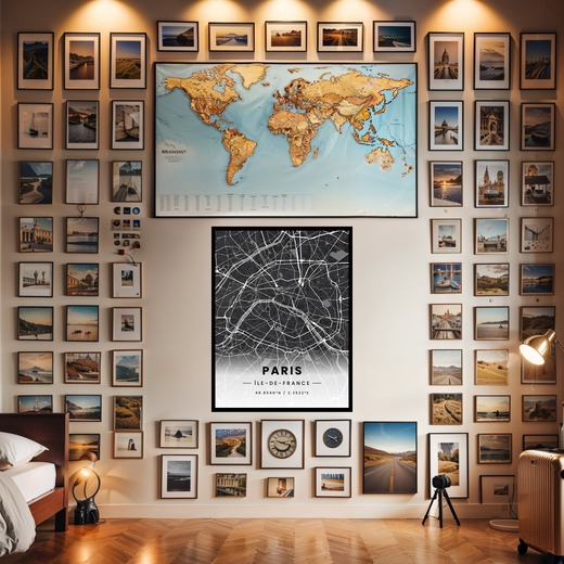 Paris in Dark Poster - Street Map 2
