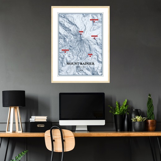 Trip To Mount Rainier Poster - Terrain Map 2