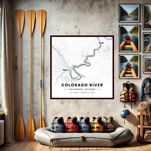 Rafting Trip to the Colorado River Poster - Route Map 2