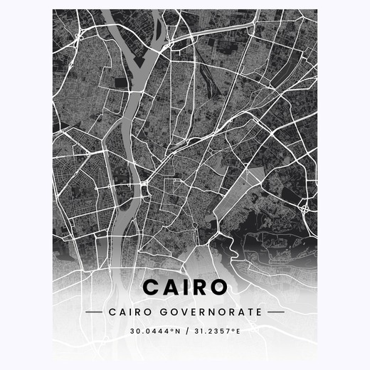 Cairo in Dark Poster - Street Map 1