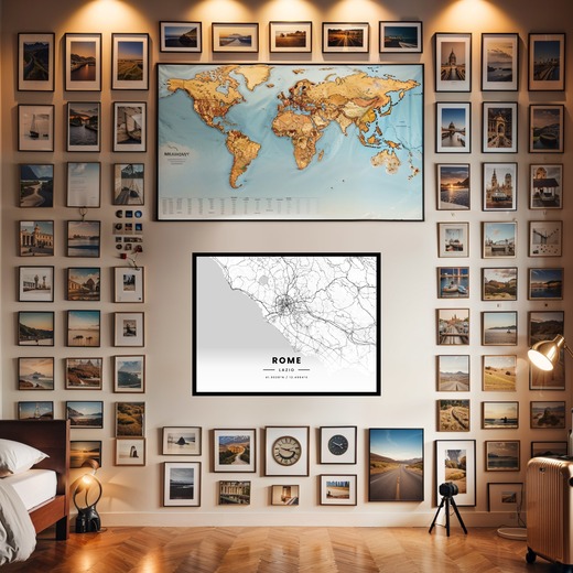 Rome in Light Poster - Street Map 2