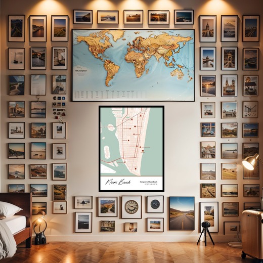 Hotspots in Miami Beach Poster - Street Map 2