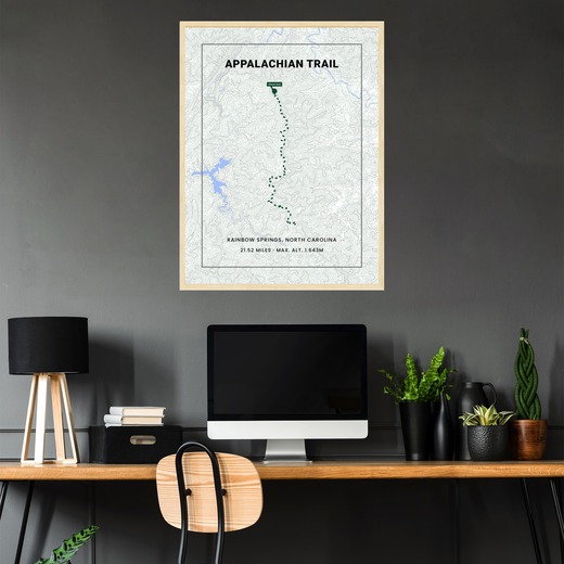 Appalachian Trail Hiking Trip Poster - Route Map 2