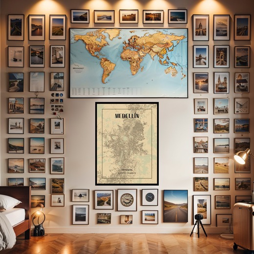 Medellin in Vintage Poster - Street Map 2