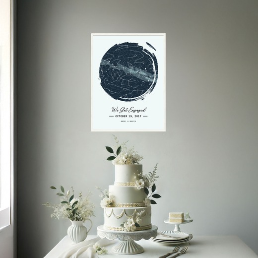 When We Got Engaged Poster - Celestial Map 2
