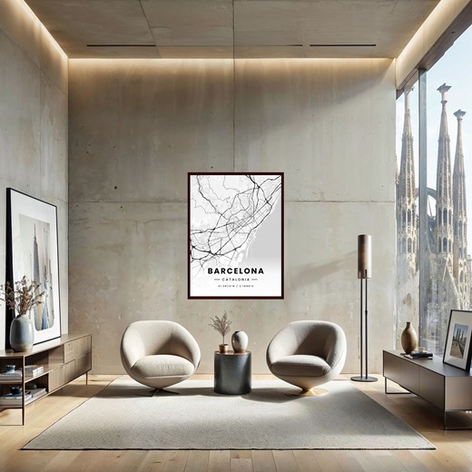 Barcelona in Light Poster - Street Map 2