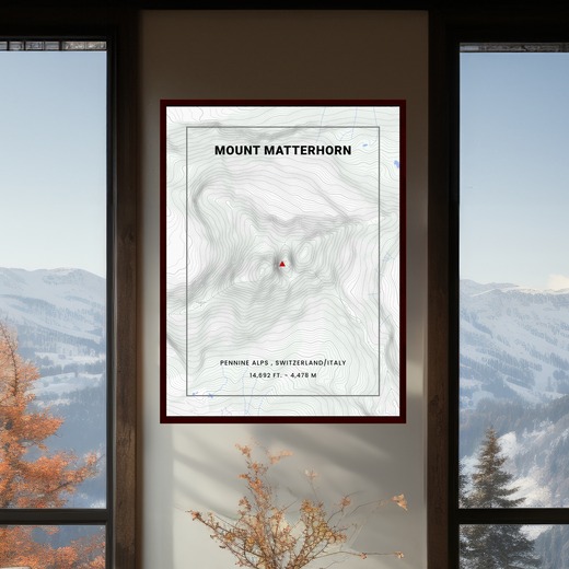 Mount Matterhorn Poster - Topo Map 2
