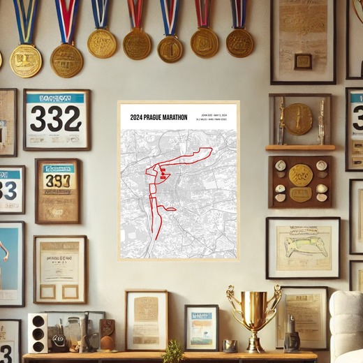 2024 Prague Marathon Poster - Route Map 2