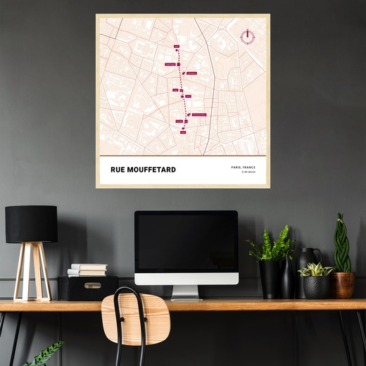 Rue Mouffetard Poster - Street Map 2