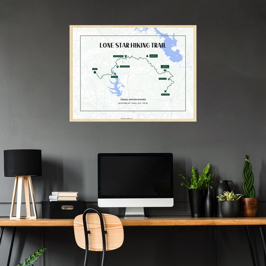 Lone Star Trail Hiking Trip Poster - Route Map 2