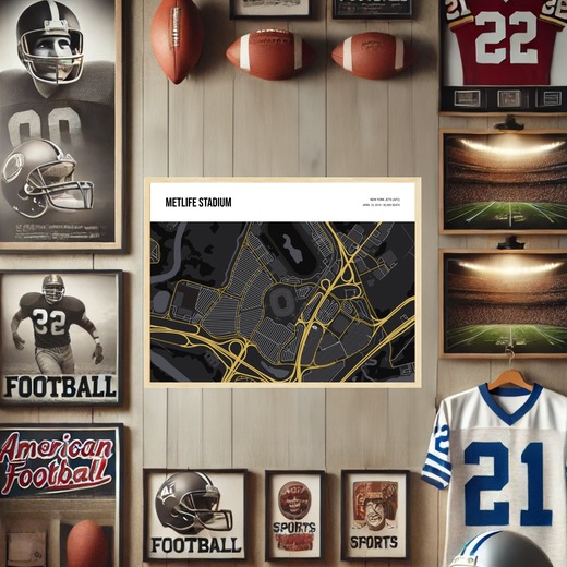 NY Jets Stadium Poster - Street Map 2