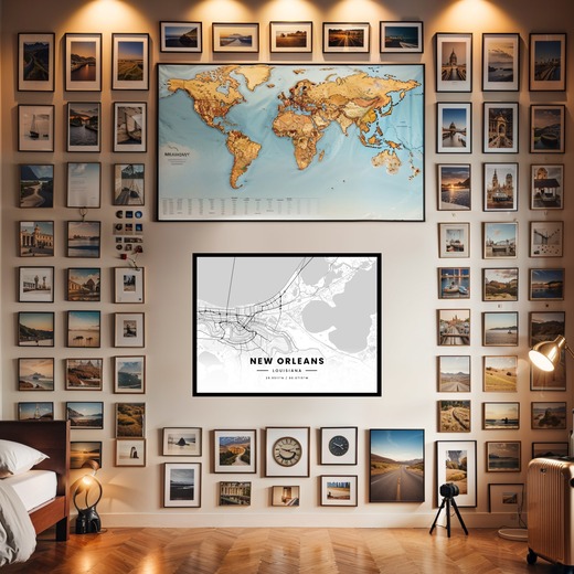 New Orleans in Light Poster - Street Map 2