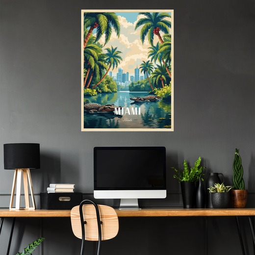 Miami Travel Print - Vintage Travel Art Poster 2