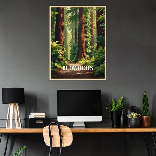 Redwoods Travel Print - Vintage Travel Art Poster 2