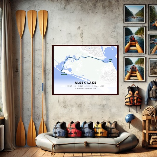 Our Rafting Trip to the Alsek River Poster - Route Map 2