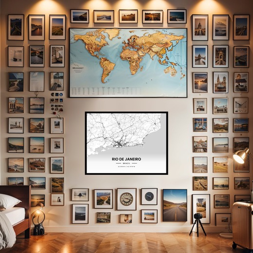 Rio de Janeiro in Light Poster - Street Map 7