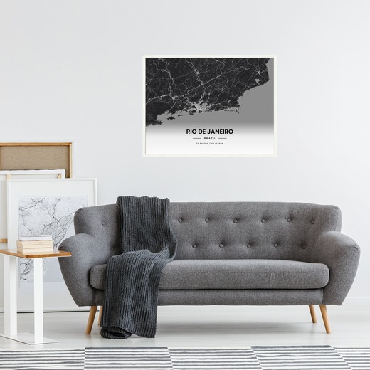 Rio de Janeiro in Dark Poster - Street Map 10