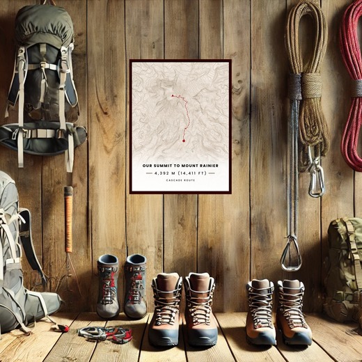 Our Summit: Mount Rainier Poster - Route Map 7