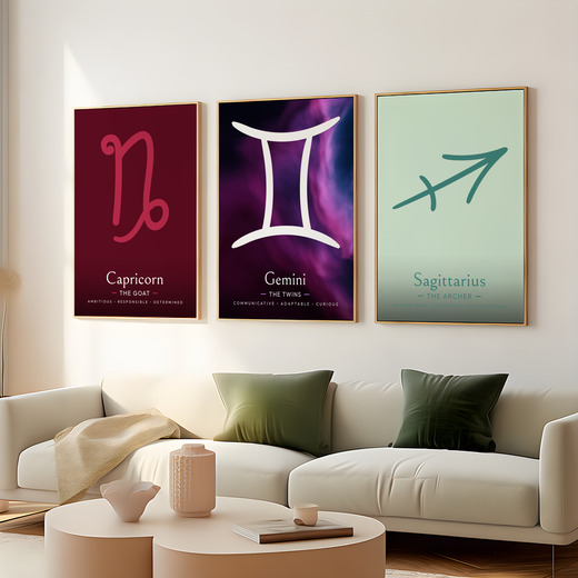 Gemini in Curvy Print - Custom Zodiac Sign Poster 8