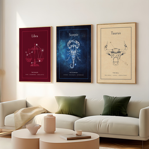Scorpio in Embellished Outline Print - Custom Zodiac Sign Poster 7