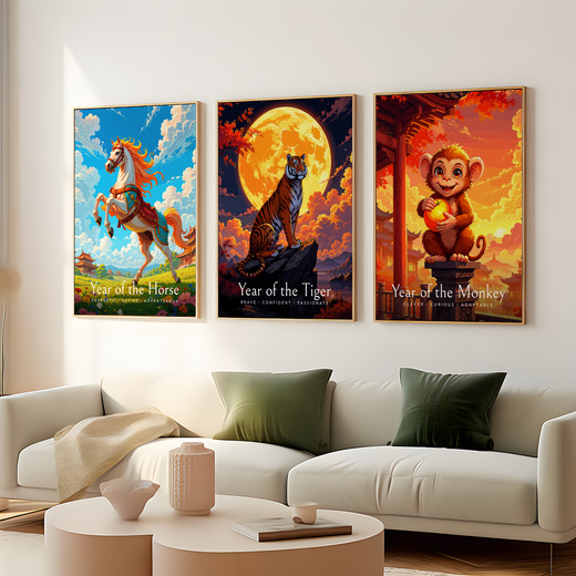 Tiger in Enchanted Surrealism Print - Custom Chinese Zodiac Poster 8