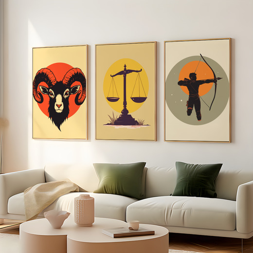 Libra in Vibrant Grunge Print - Custom Zodiac Sign Poster 8