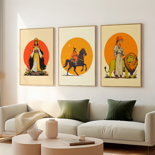 The Chariot in Vibrant Grunge Print - Custom Tarot Card Poster 8