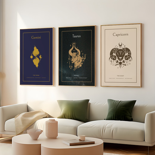 Taurus in Block Print - Custom Zodiac Sign Poster 8