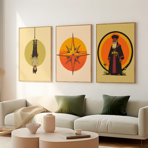 The Star in Vibrant Grunge Print - Custom Tarot Card Poster 8
