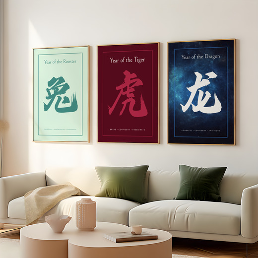 Tiger in Curvy Print - Custom Chinese Zodiac Poster 8