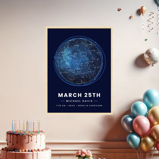 The Day you Were Born Poster - Starry - Celestial Map 8