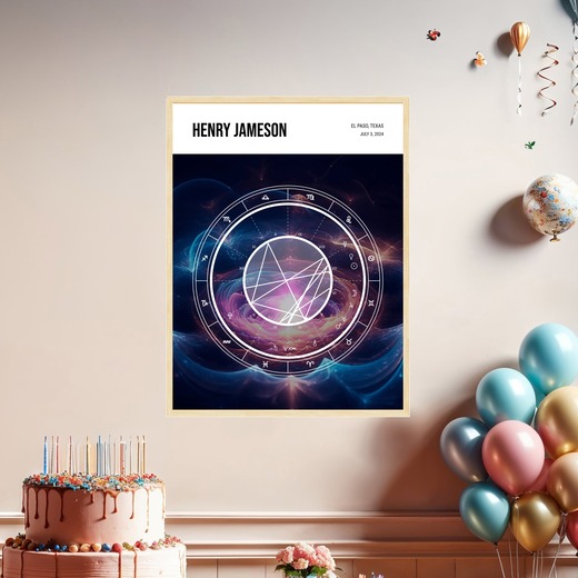 Henry’s Cosmic Portrait Poster - Astral - Natal Chart 8