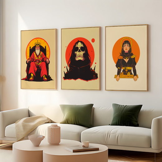 Death in Vibrant Grunge Print - Custom Tarot Card Poster 8
