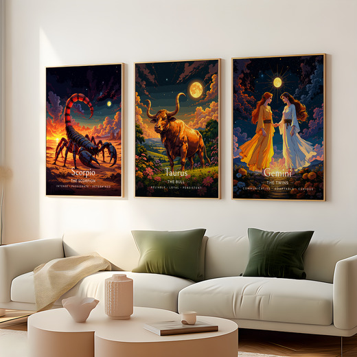 Taurus in Enchanted Surrealism Print - Custom Zodiac Sign Poster 8