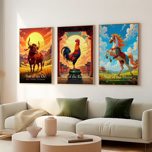 Rooster in Enchanted Surrealism Print - Custom Chinese Zodiac Poster 8