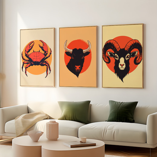 Taurus in Vibrant Grunge Print - Custom Zodiac Sign Poster 8