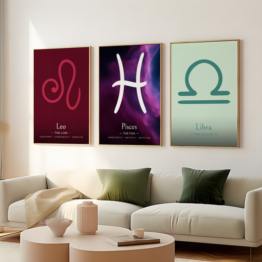 Pisces in Curvy Print - Custom Zodiac Sign Poster 8