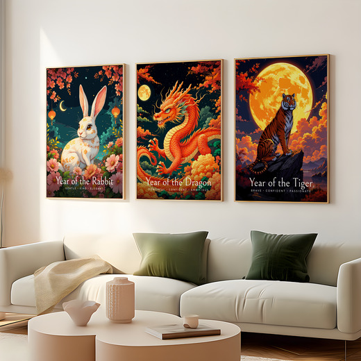 Dragon in Enchanted Surrealism Print - Custom Chinese Zodiac Poster 8