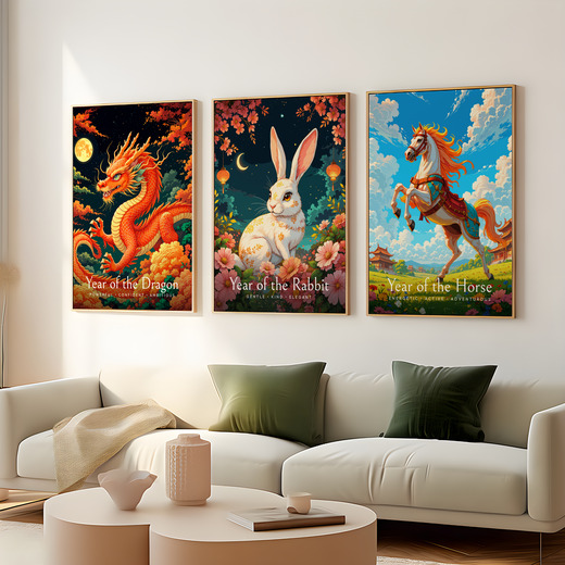Rabbit in Enchanted Surrealism Print - Custom Chinese Zodiac Poster 8