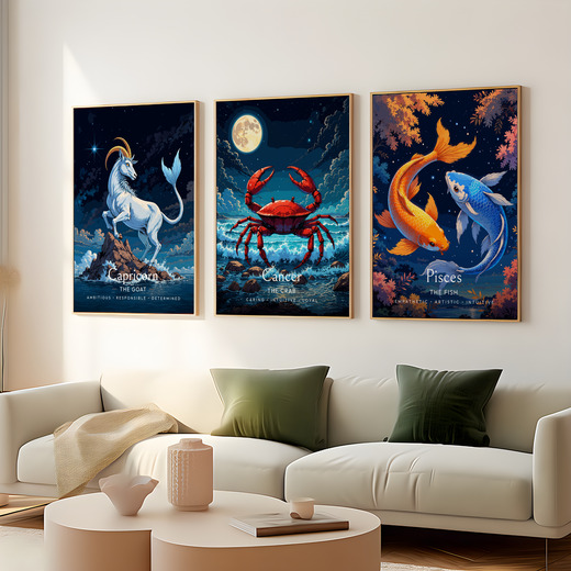 Cancer in Enchanted Surrealism Print - Custom Zodiac Sign Poster 8
