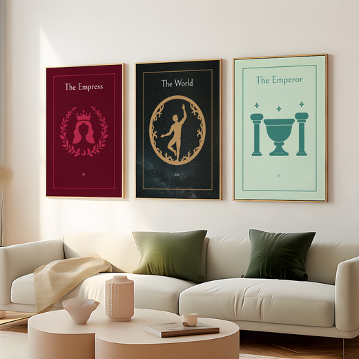 The World in Block Print - Custom Tarot Card Poster 8