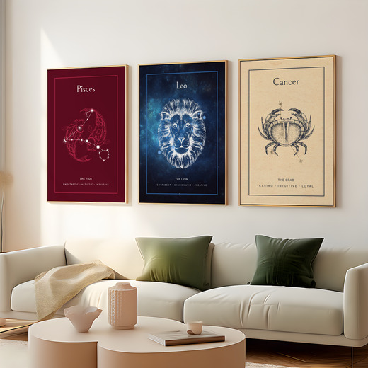 Leo in Embellished Outline Print - Custom Zodiac Sign Poster 7
