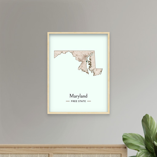 Maryland State Poster - Boundary Map 8