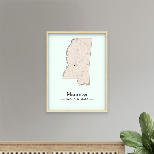 Mississippi State Poster - Boundary Map 8
