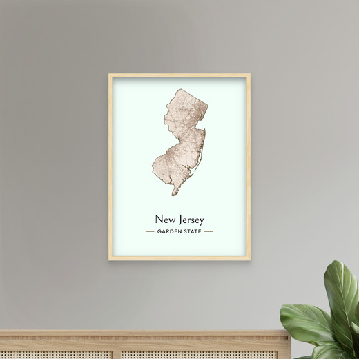 New Jersey State Poster - Boundary Map 7