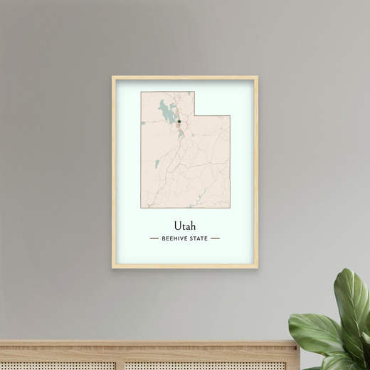 Utah State Poster - Boundary Map 8