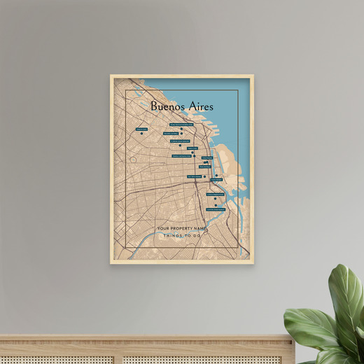 Buenos Aires Airbnb Tourist Poster in Road Trip - Street Map 8