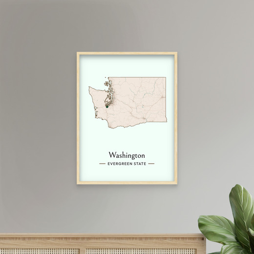 Washington State Poster - Boundary Map 8