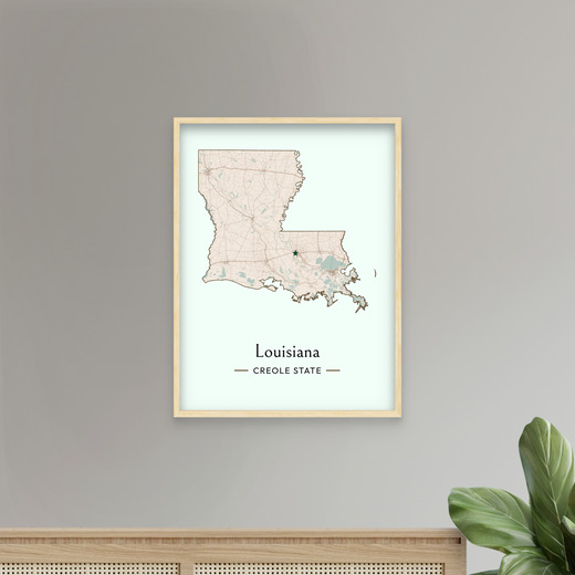 Louisiana State Poster - Boundary Map 7